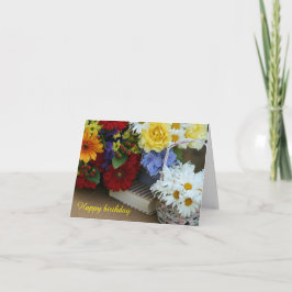 Cartão Aniversário do Buquê de Verão: Cartaz de saudação