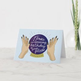 Cartão Aniversário do caixa de fortuna da bola de cristal