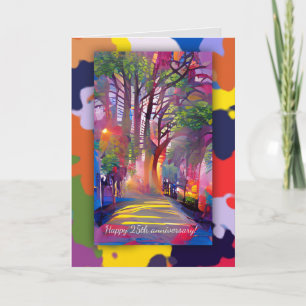 Cartão Aniversário do caminho de vida com texto personali