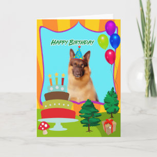 Cartão Aniversário do cão de german shepherd
