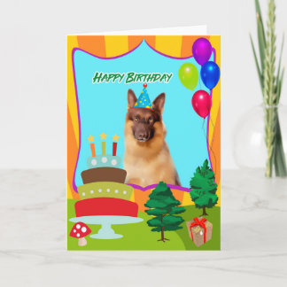Cartão Aniversário do cão de german shepherd
