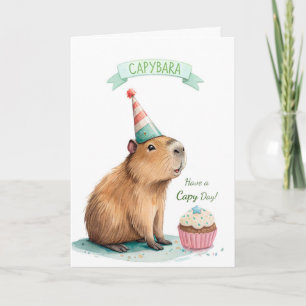 Cartão Aniversário do Capivara Divertido Tenha o Dia do C