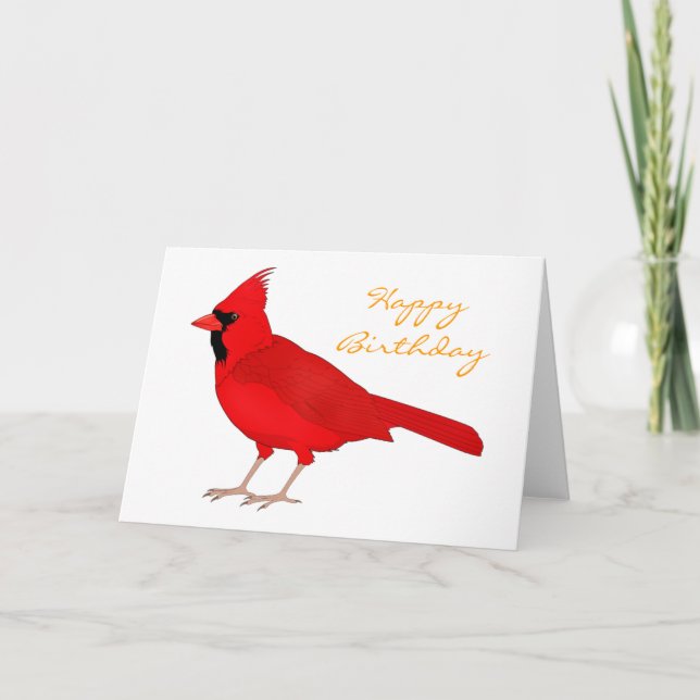 Cartão Aniversário do cardeal do Claret (Frente)