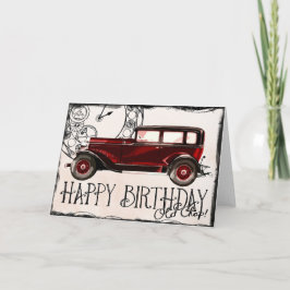 Cartão Aniversário do Carro Clássico