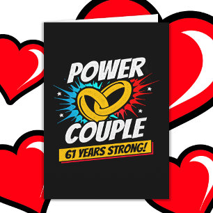 Cartão Aniversário do Casal 61 anos da Quic Super Power