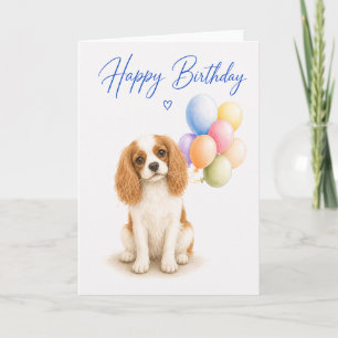 Cartão Aniversário do Cavalier King Charles