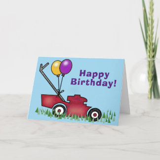 Cartão Aniversário do Cortador de Grama
