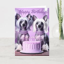 Cartão Aniversário do Crista Chinesa