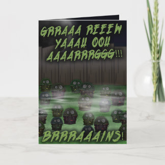 Cartão Aniversário do Cupcake Zombie #4