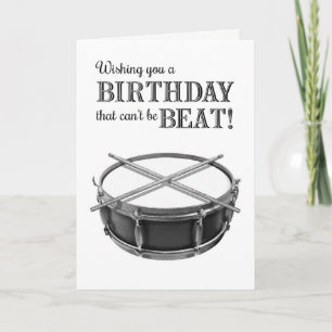 Cartão Aniversário do Drummer Rockstar Snare Drum Drum Ro