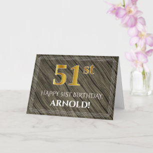 Cartão Aniversário do Elegante 51 ruas: Madeira Faux, apa