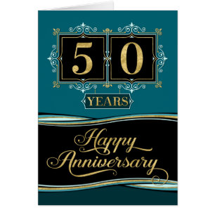 Cartão Aniversário do empregado 50 anos de jade formal