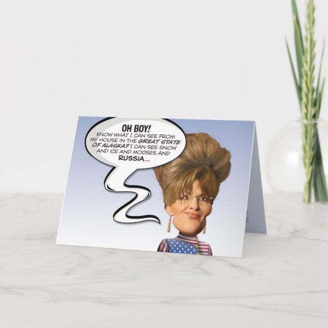 Cartão Aniversário do Estado Excelente de Sarah do Alaska (Frente)