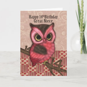 Cartão Aniversário do excelente Niece com Bonito Owl