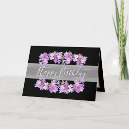 Cartão Aniversário do Flor Crocus Buquê Rosa Rosa