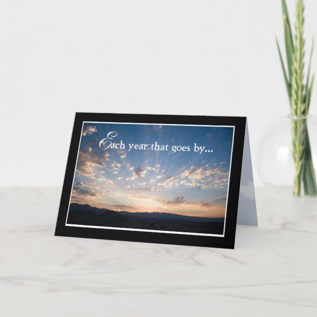 Cartão Aniversário do Funcionário, Céu Paisagem (Frente)