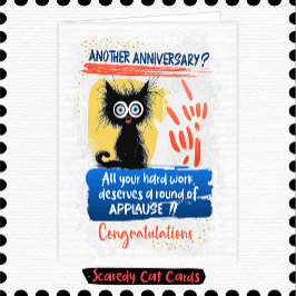 Cartão Aniversário do Funcionário Gato Medroso