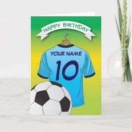 Cartão Aniversário do Futebol Pale Blue Shirt Sports