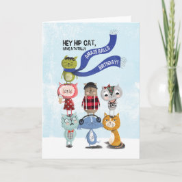 Cartão Aniversário do hipster