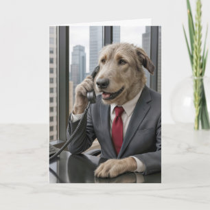 Cartão Aniversário do Irlandês Wolfhound Businessman