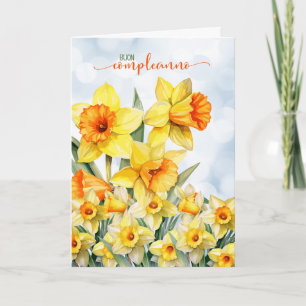 Cartão Aniversário do Jardim Daffodil do Buon Compleanno