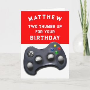 Cartão Aniversário do Jogador de Vídeo Engraçado