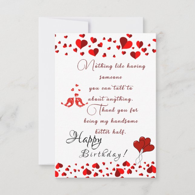 Cartão aniversário do marido  (Frente)