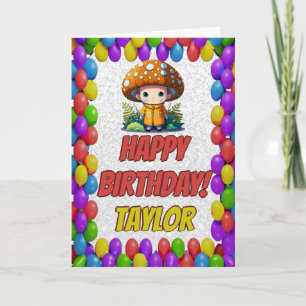 Cartão Aniversário do Mushroom Guardian Personalizado