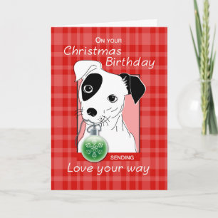 Cartão Aniversário do Natal Jack Russell Terrier