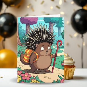 Cartão Aniversário do neto Porcupine