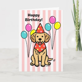 Cartão Aniversário do ouro Retriever Puppy
