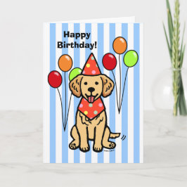 Cartão Aniversário do ouro Retriever Puppy