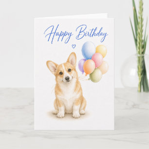 Cartão Aniversário do Pembroke Welsh Corgi