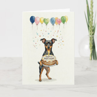 Cartão Aniversário do Pinscher Miniatura Mãe de Cachorro 