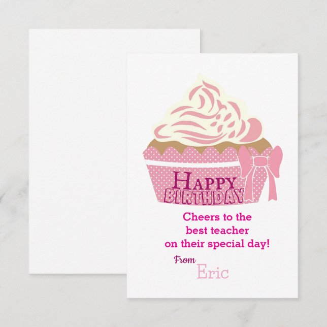Cartão Aniversário do Professor (Frente/Verso)