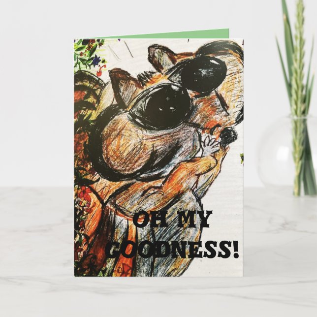 Cartão Aniversário do Racoon (Frente)