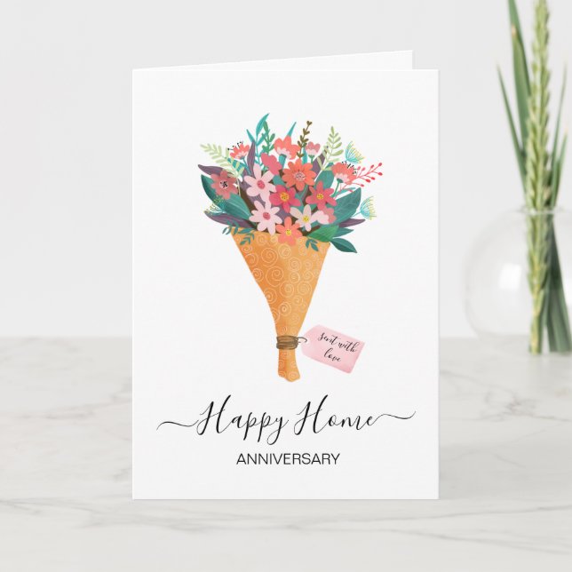 Cartão Aniversário do seu novo agente imobiliário domésti (Frente)