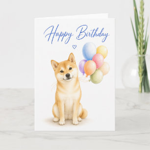 Cartão Aniversário do Shiba Inu