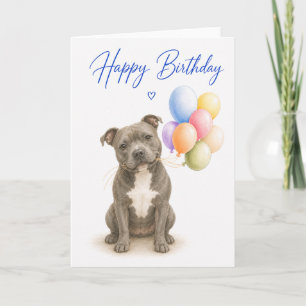 Cartão Aniversário do Staffordshire Bull