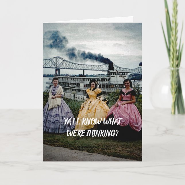 CARTÃO ANIVERSÁRIO DO SUL DO RIVERBOAT DO BARCO A VAPOR (Frente)