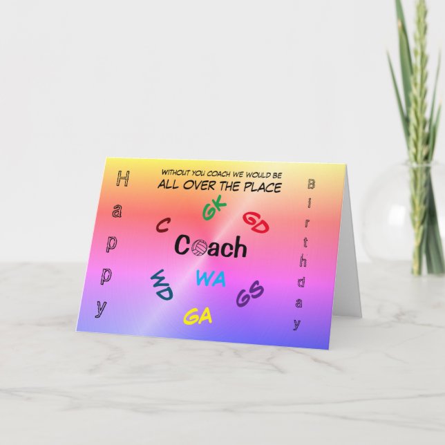 Cartão Aniversário do Treinador de Netball (Frente)