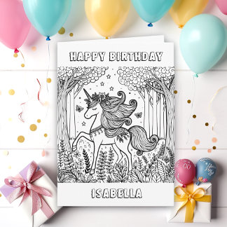 Cartão Aniversário do Unicorno de Fairytale