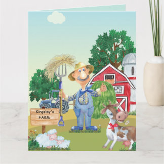 Cartão Aniversário do velho MacDonald Personalizado