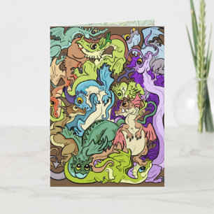 Cartão Aniversário dos Dragões de Festa