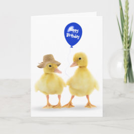 Cartão Aniversário dos Duckings e Balões