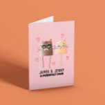 Cartão Aniversário dos Gatos Cons<br><div class="desc">Um Par Puro! Cartão de aniversário personalizável super fofo</div>