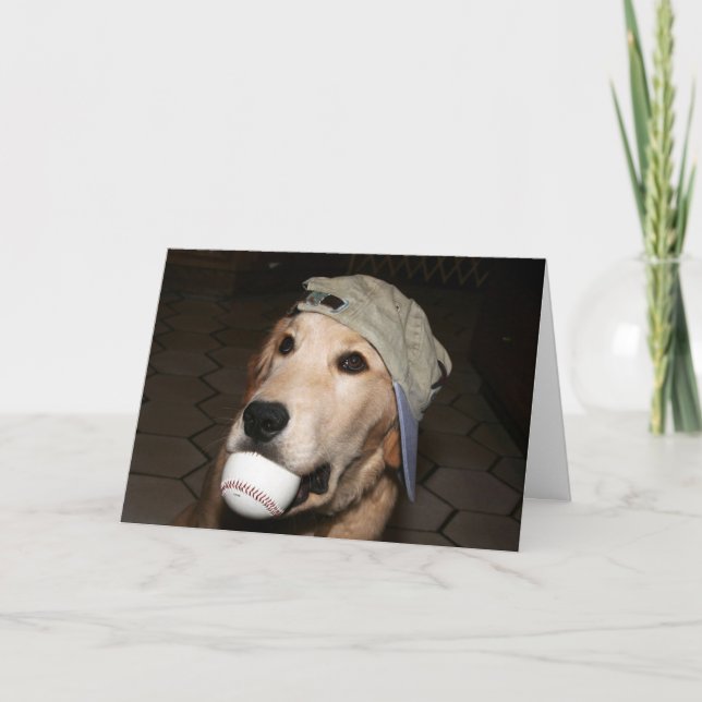 Cartão Aniversário dourado do basebol do home run (Frente)