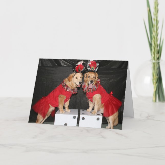 Cartão Aniversário dourado dos artistas de Las Vegas (Frente)