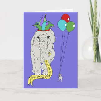 Cartão Aniversário Elefante
