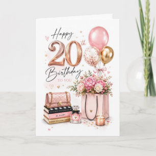 Cartão Aniversário Elegante de 20 Anos